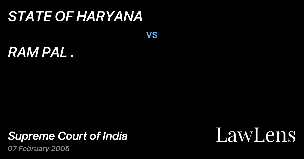 Preview image for STATE OF HARYANA vs. RAM PAL .