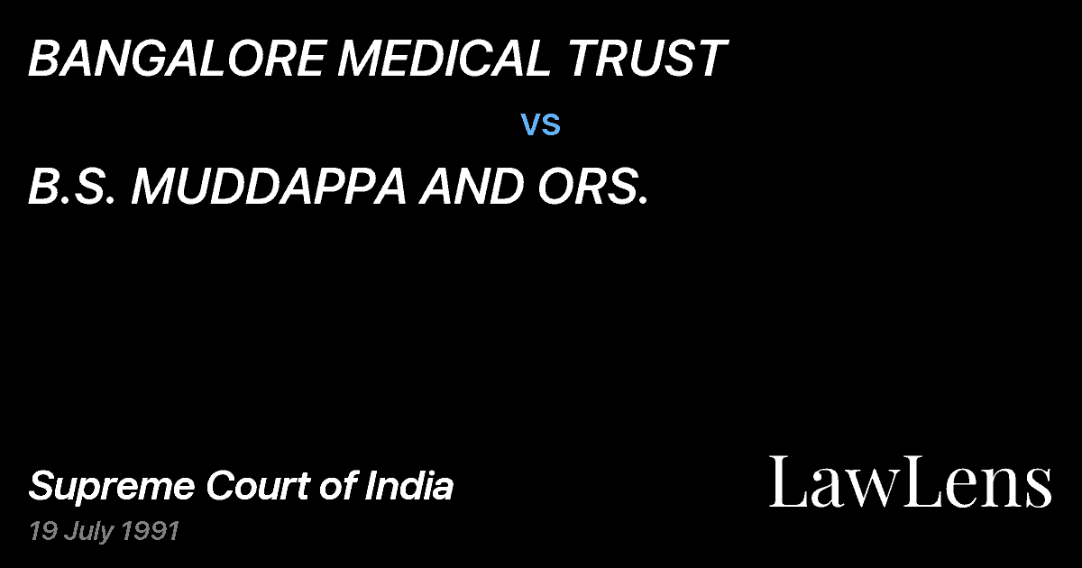 Preview image for BANGALORE MEDICAL TRUST vs. B.S. MUDDAPPA AND ORS.