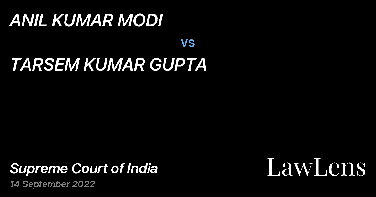 Preview image for ANIL KUMAR MODI vs. TARSEM KUMAR GUPTA