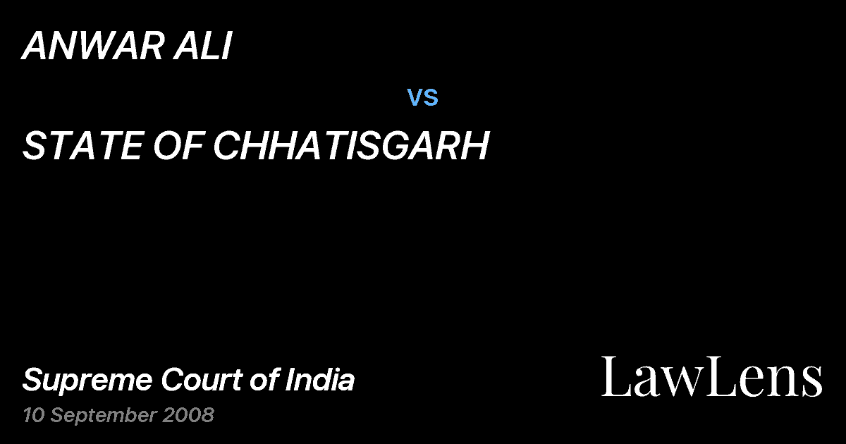 Preview image for ANWAR ALI vs. STATE OF CHHATISGARH