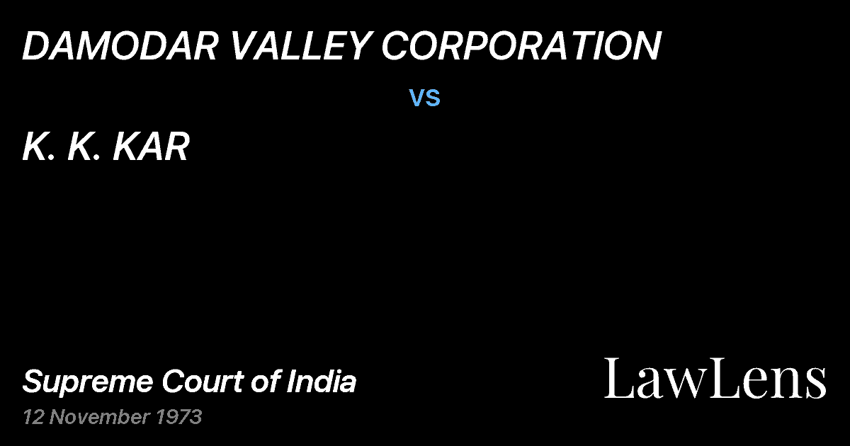 Preview image for DAMODAR VALLEY CORPORATION vs. K. K. KAR