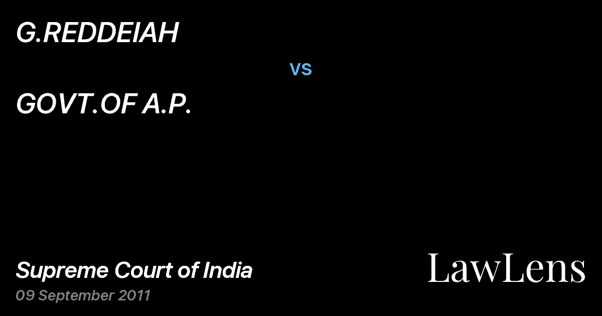 Preview image for G.REDDEIAH vs. GOVT.OF A.P.