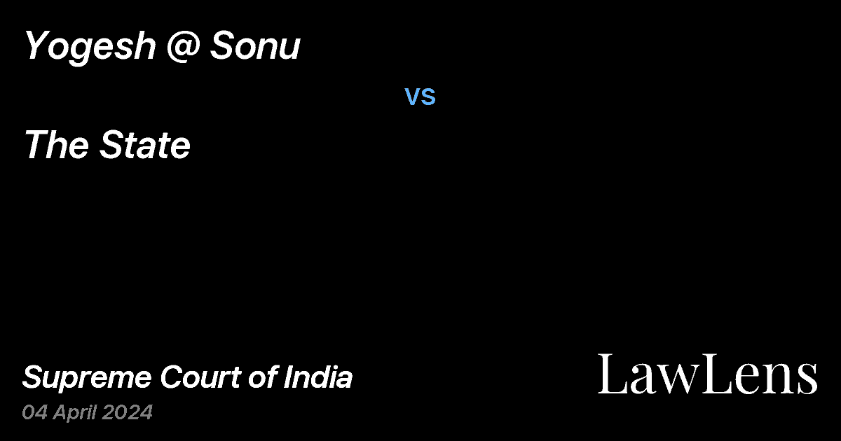 Preview image for Yogesh @ Sonu vs. The State