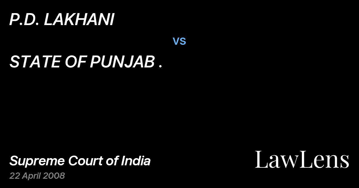 Preview image for P.D. LAKHANI vs. STATE OF PUNJAB .