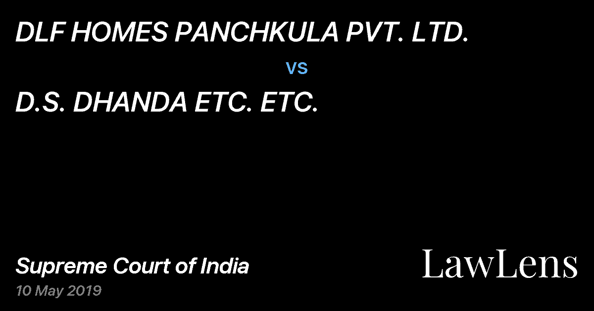 Preview image for DLF HOMES PANCHKULA PVT. LTD. vs. D.S. DHANDA ETC. ETC.