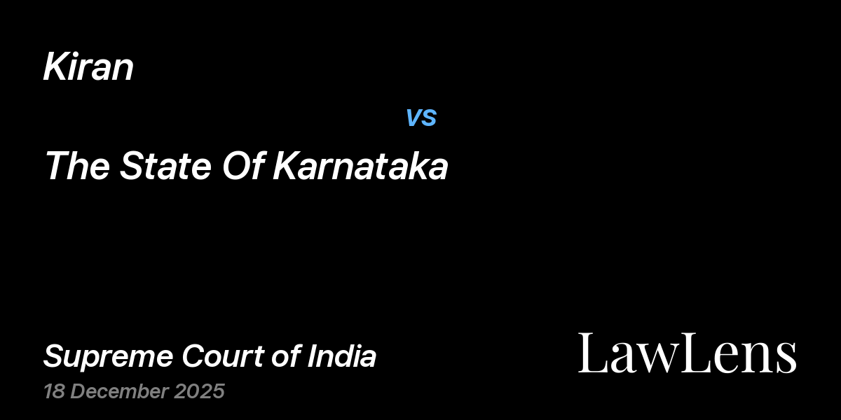 Preview image for Kiran vs. The State Of Karnataka