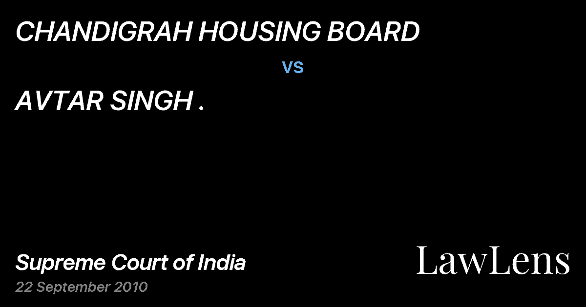 Preview image for CHANDIGRAH HOUSING BOARD vs. AVTAR SINGH .