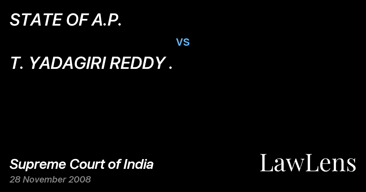 Preview image for STATE OF A.P. vs. T. YADAGIRI REDDY .