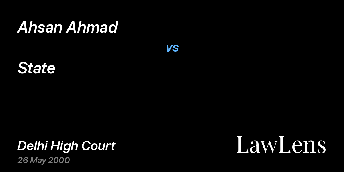 Preview image for Ahsan Ahmad vs. State