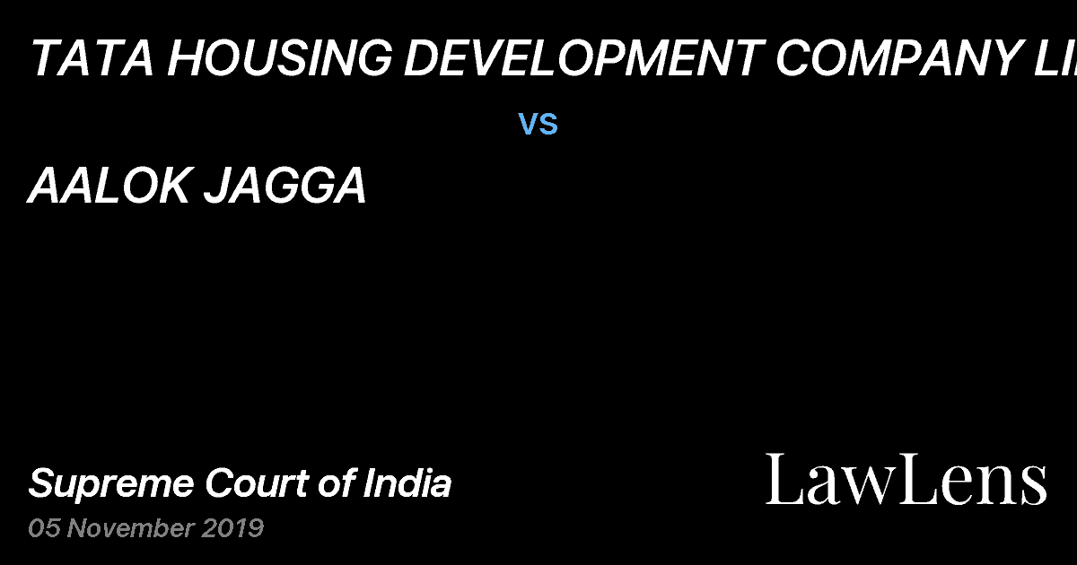 Preview image for TATA HOUSING DEVELOPMENT COMPANY LIMITED vs. AALOK JAGGA