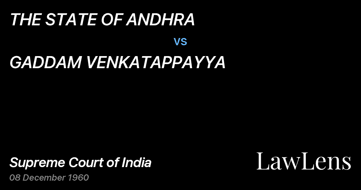 Preview image for THE STATE OF ANDHRA vs. GADDAM VENKATAPPAYYA