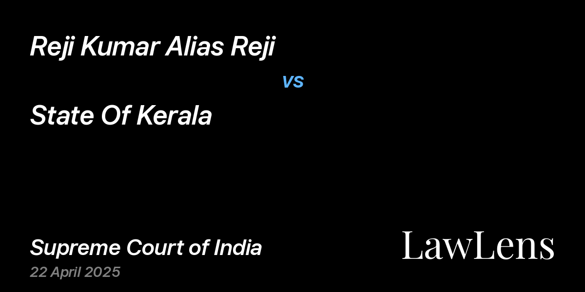 Preview image for Reji Kumar Alias Reji vs. State Of Kerala
