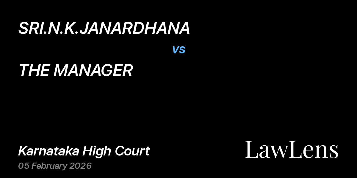 Preview image for SRI.N.K.JANARDHANA vs. THE MANAGER