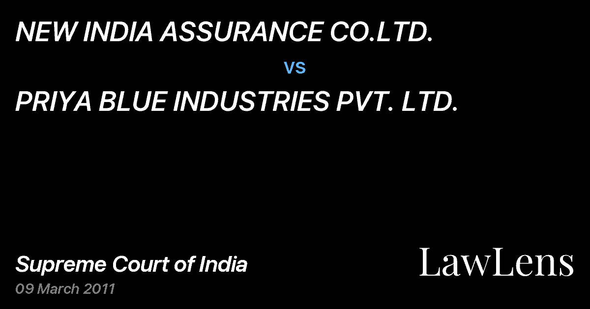 Preview image for NEW INDIA ASSURANCE CO.LTD. vs. PRIYA BLUE INDUSTRIES PVT. LTD.