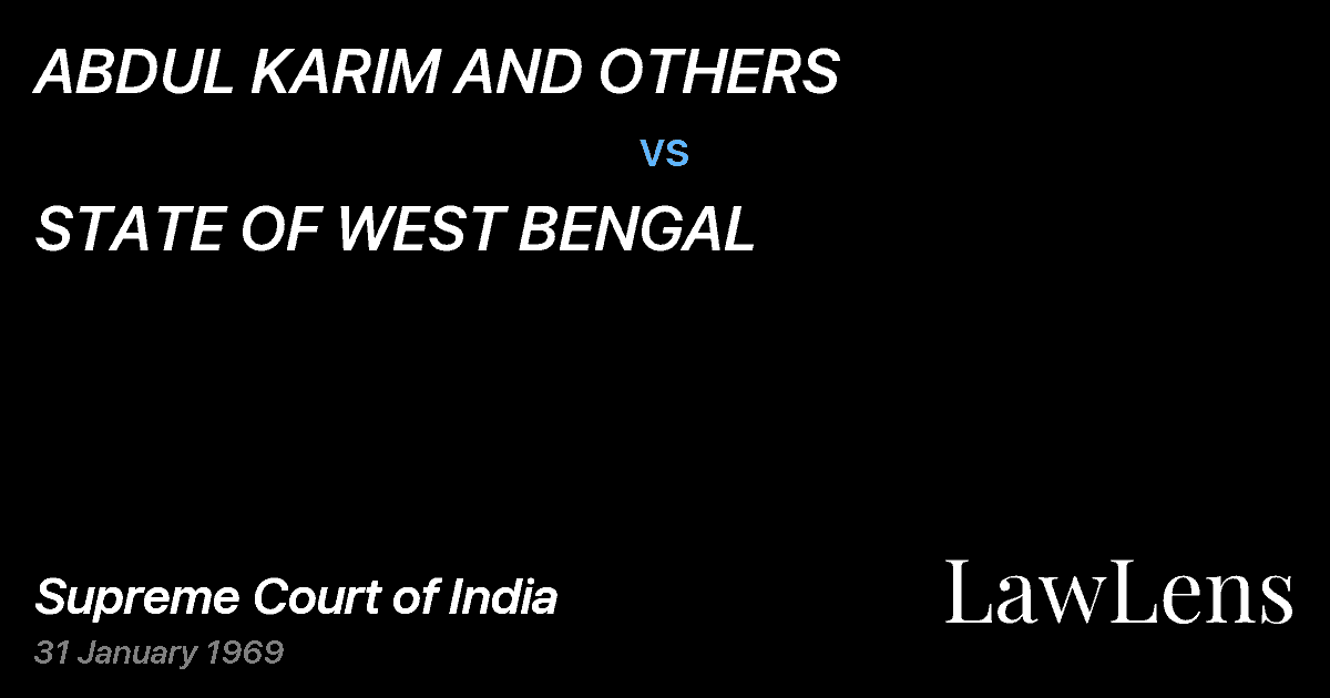 Preview image for ABDUL KARIM AND OTHERS vs. STATE OF WEST BENGAL