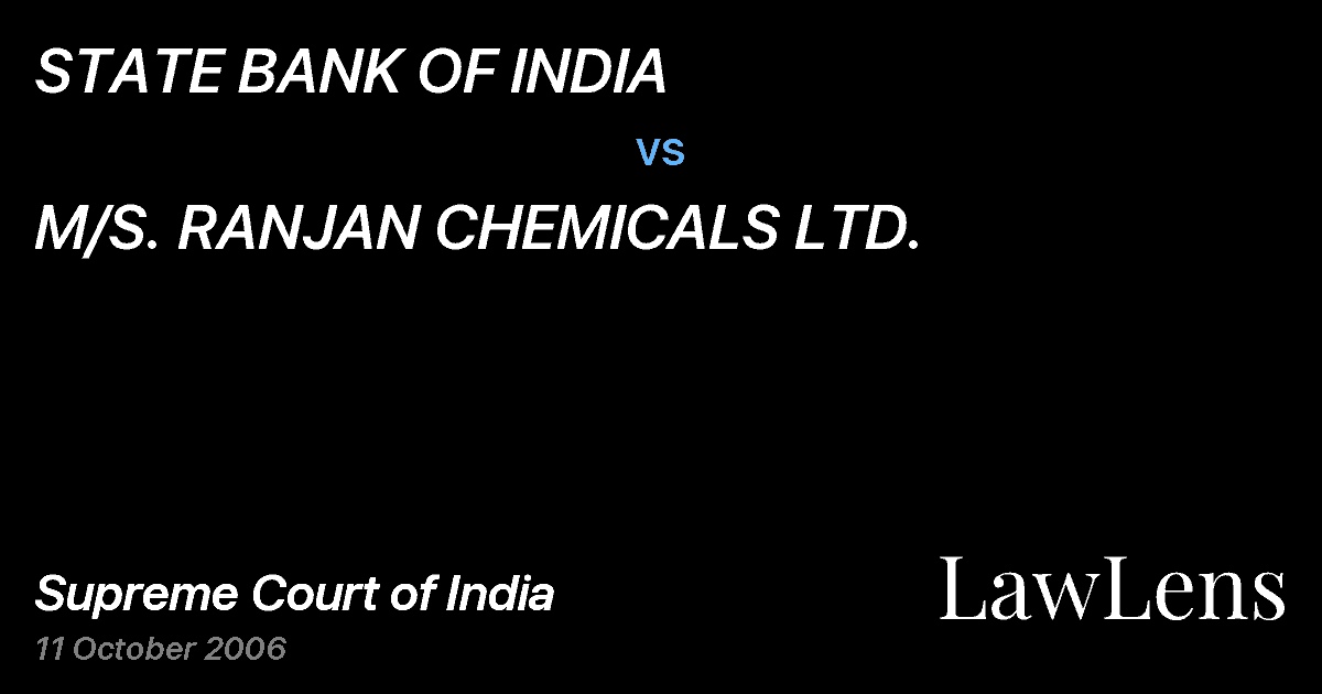 Preview image for STATE BANK OF INDIA vs. M/S. RANJAN CHEMICALS LTD.