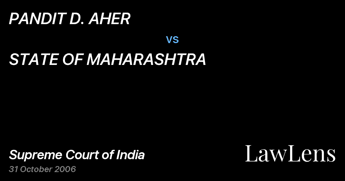 Preview image for PANDIT D. AHER vs. STATE OF MAHARASHTRA