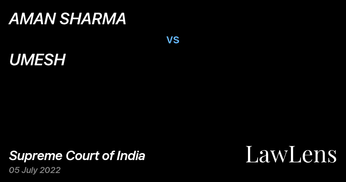 Preview image for AMAN SHARMA vs. UMESH