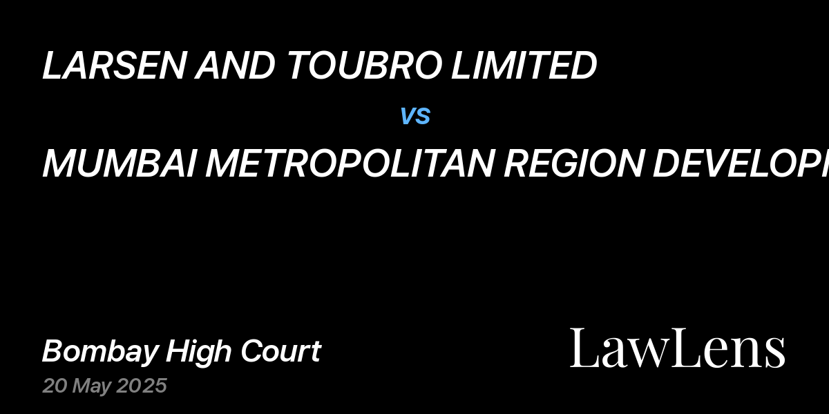 Preview image for LARSEN AND TOUBRO LIMITED vs. MUMBAI METROPOLITAN REGION DEVELOPMENT AUTHORITY (MMRDA)