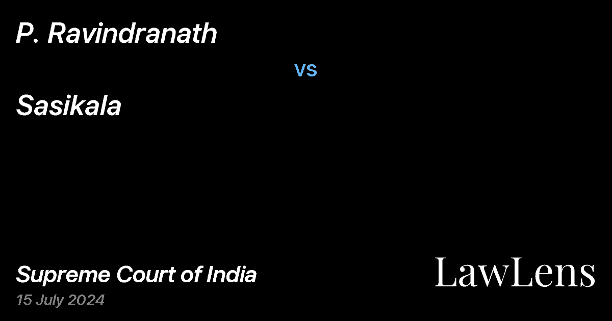 Preview image for P. RAVINDRANATH vs. SASIKALA