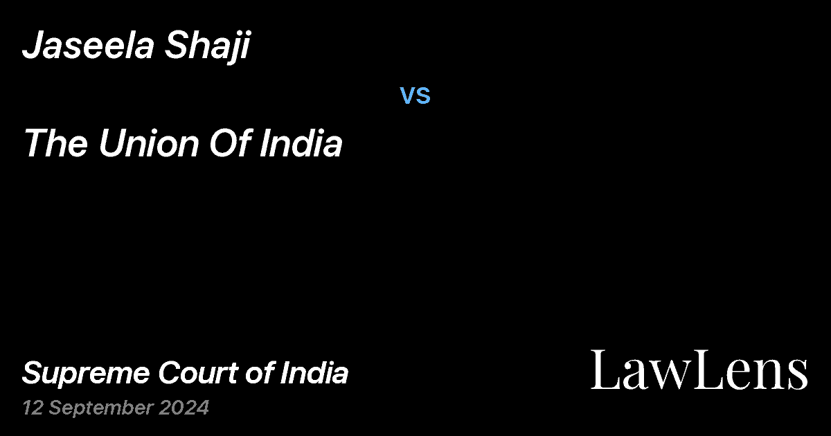 Preview image for Jaseela Shaji vs. The Union Of India