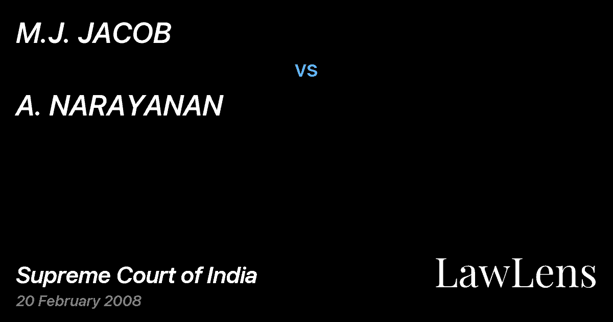 Preview image for M.J. JACOB vs. A. NARAYANAN