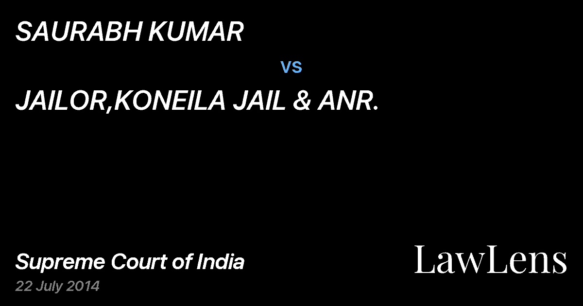 Preview image for SAURABH KUMAR vs. JAILOR,KONEILA JAIL & ANR.