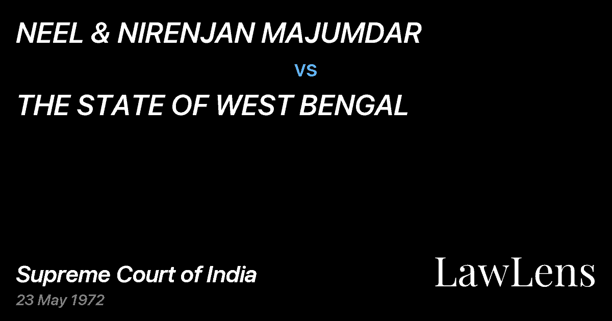 Preview image for NEEL & NIRENJAN MAJUMDAR vs. THE STATE OF WEST BENGAL