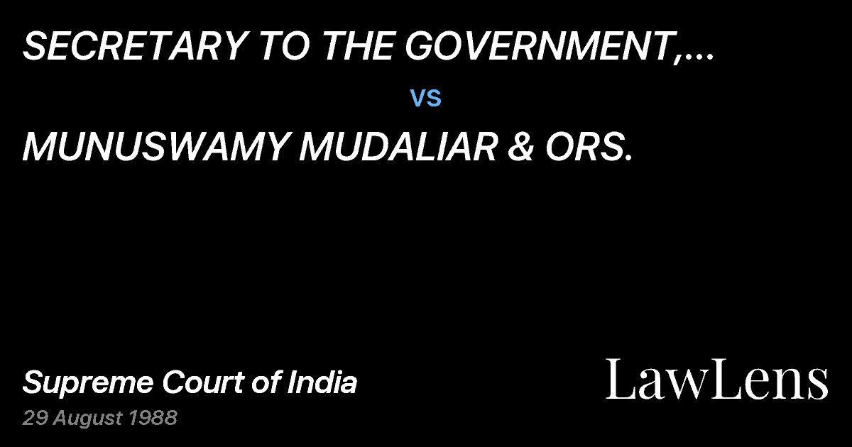 Preview image for SECRETARY TO THE GOVERNMENT, TRANSPORT DEPTT.  MADRAS vs. MUNUSWAMY MUDALIAR & ORS.