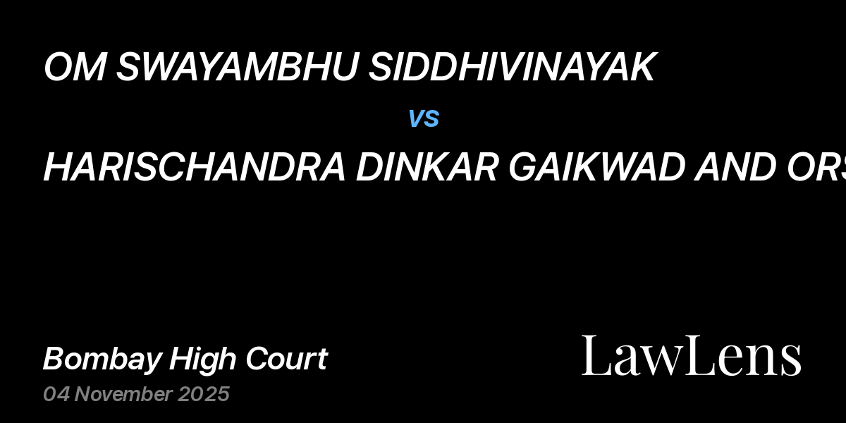 Preview image for OM SWAYAMBHU SIDDHIVINAYAK vs. HARISCHANDRA DINKAR GAIKWAD AND ORS.