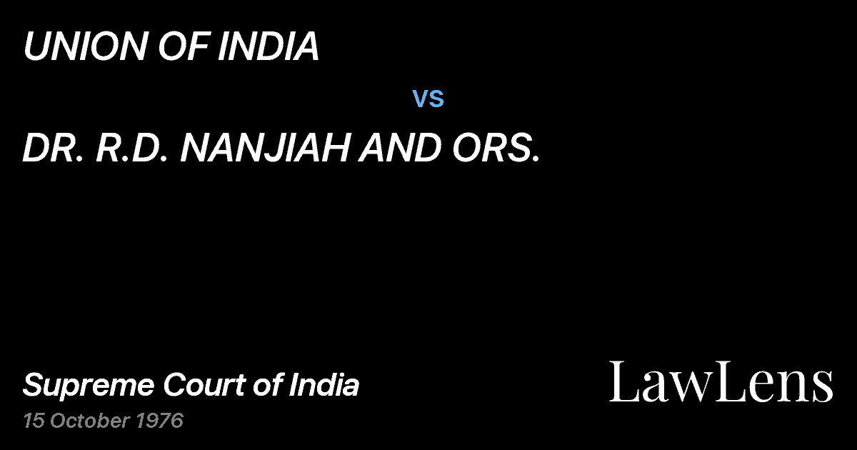 Preview image for UNION OF INDIA vs. DR. R.D. NANJIAH AND ORS.