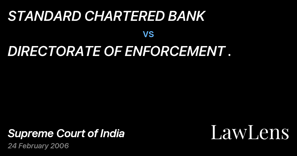 Preview image for STANDARD CHARTERED BANK vs. DIRECTORATE OF ENFORCEMENT .
