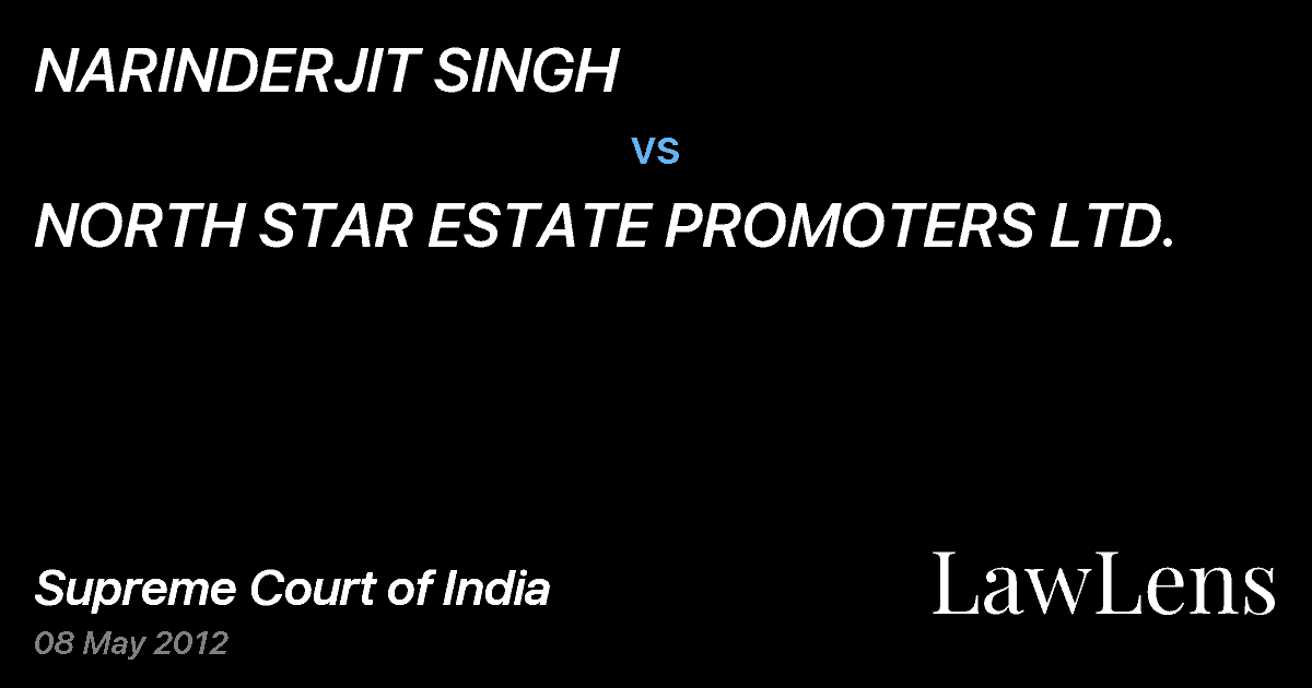 Preview image for NARINDERJIT SINGH vs. NORTH STAR ESTATE PROMOTERS LTD.