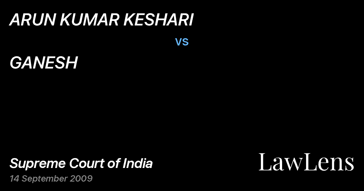 Preview image for ARUN KUMAR KESHARI vs. GANESH