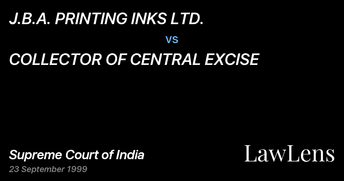 Preview image for J.B.A. PRINTING INKS LTD. vs. COLLECTOR OF CENTRAL EXCISE