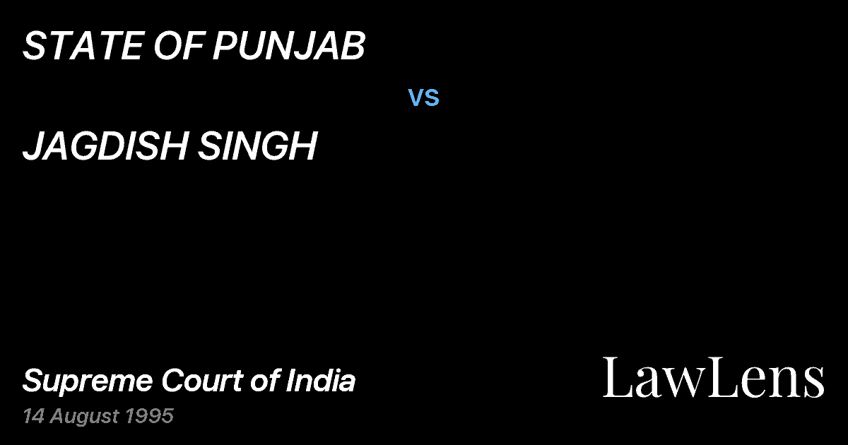 Preview image for STATE OF PUNJAB vs. JAGDISH SINGH