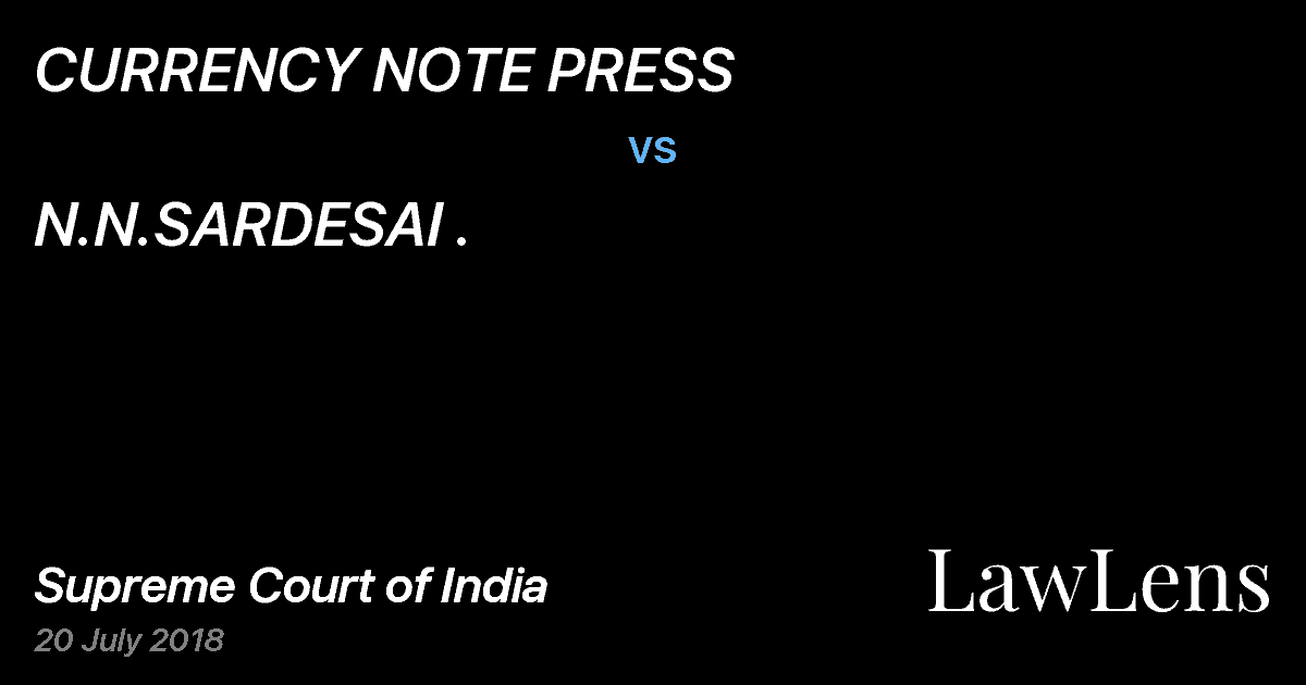 Preview image for CURRENCY NOTE PRESS vs. N.N.SARDESAI .