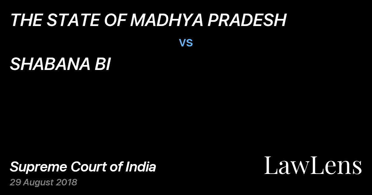 Preview image for THE STATE OF MADHYA PRADESH vs. SHABANA BI