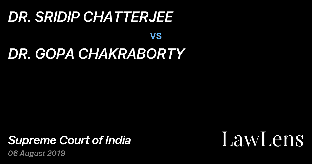 Preview image for DR. SRIDIP CHATTERJEE vs. DR. GOPA CHAKRABORTY