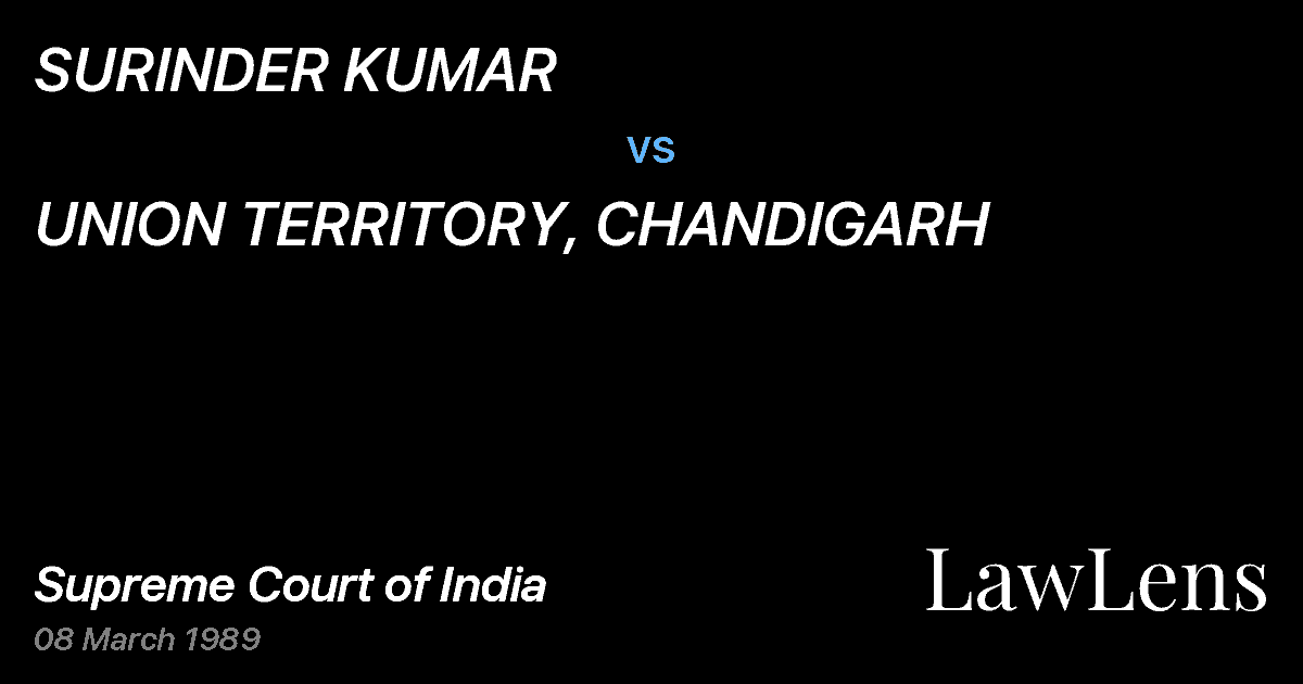 Preview image for SURINDER KUMAR vs. UNION TERRITORY, CHANDIGARH