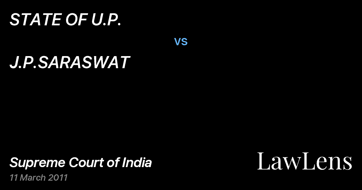 Preview image for STATE OF U.P. vs. J.P.SARASWAT