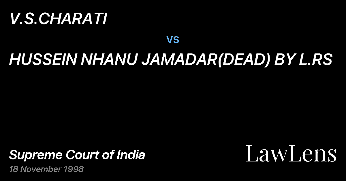 Preview image for V.S.CHARATI vs. HUSSEIN NHANU JAMADAR(DEAD) BY L.RS
