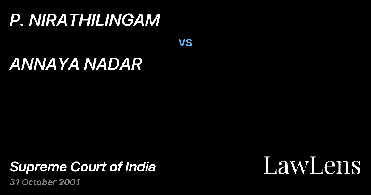 Preview image for P. NIRATHILINGAM vs. ANNAYA NADAR