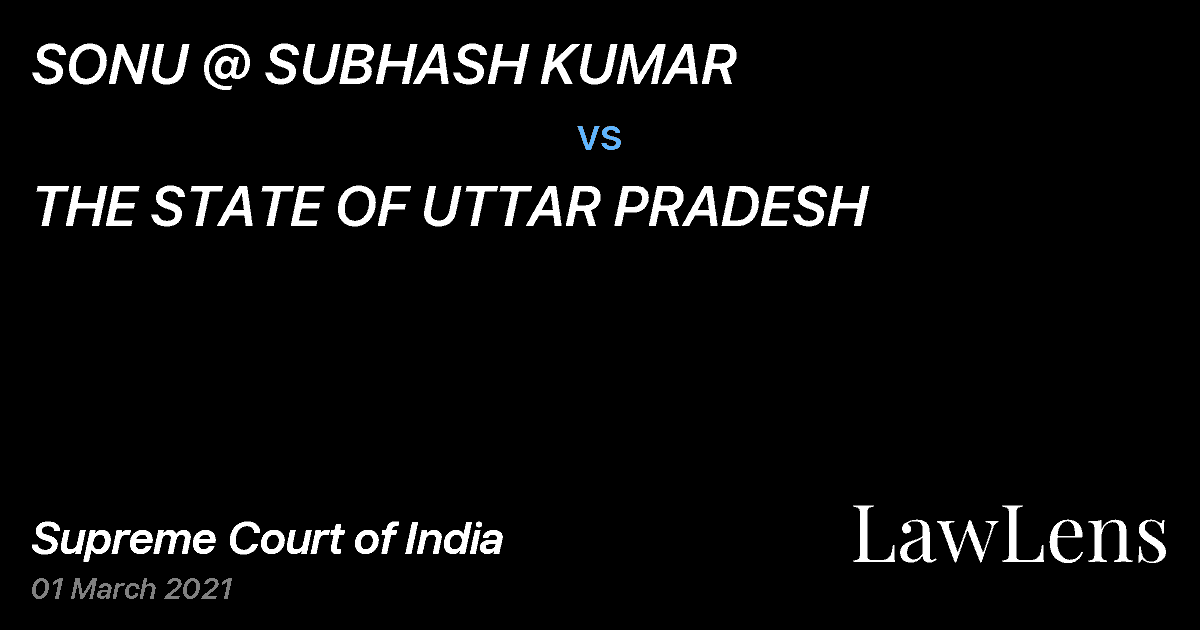 Preview image for SONU @ SUBHASH KUMAR vs. THE STATE OF UTTAR PRADESH