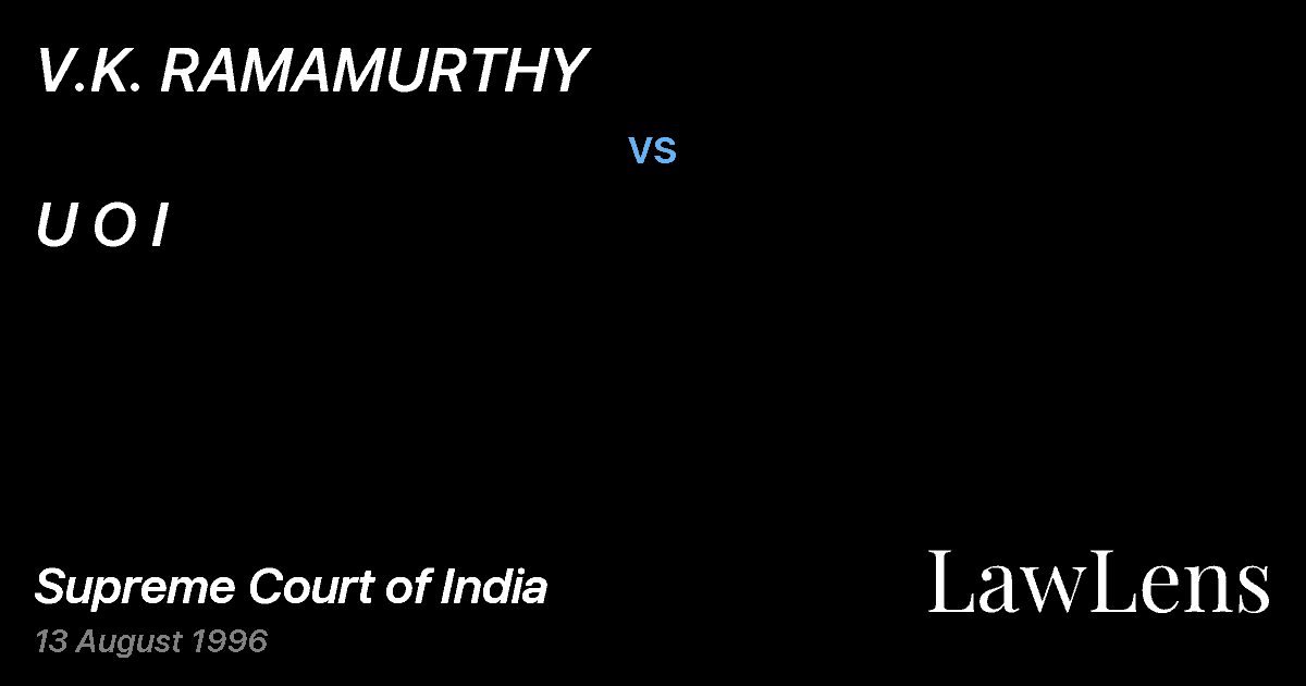 Preview image for V.K. RAMAMURTHY vs. U O I