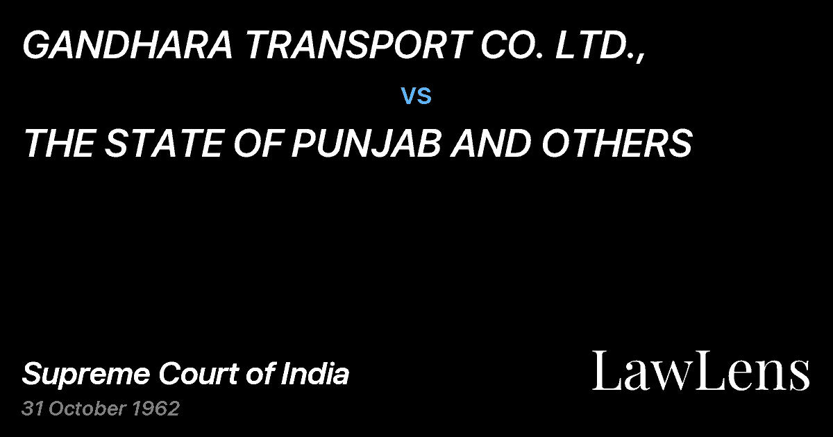 Preview image for GANDHARA TRANSPORT CO. LTD., vs. THE STATE OF PUNJAB AND OTHERS
