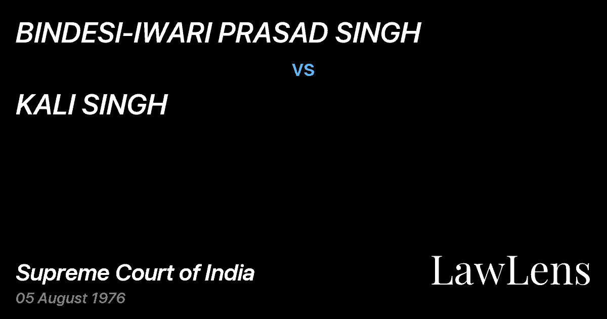 Preview image for BINDESI-IWARI PRASAD SINGH vs. KALI SINGH
