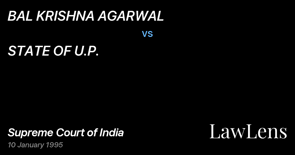 Preview image for BAL KRISHNA AGARWAL vs. STATE OF U.P.