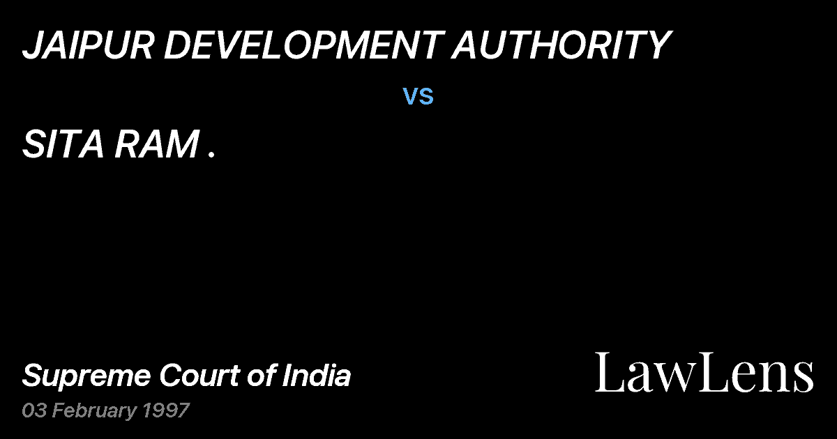 Preview image for JAIPUR DEVELOPMENT AUTHORITY vs. SITA RAM .