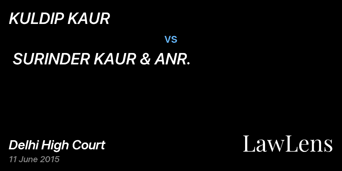 Preview image for KULDIP KAUR vs. SURINDER KAUR & ANR.